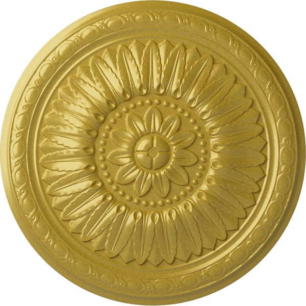 Ekena Millwork Temple Ceiling Medallion (Fits Canopies up to 9 1/4"), Hand-Painted Rich Gold, 24"OD x 1 5/8"P CM24TERGS - main